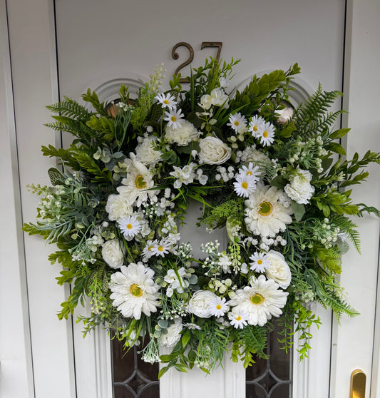 🤍 Fresh White Daisy Wreath 🤍
