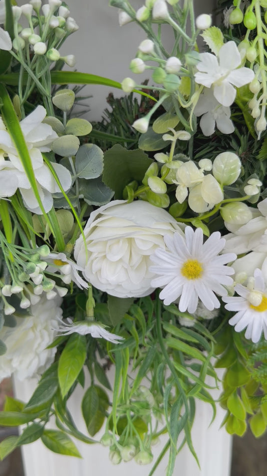 🤍 Fresh White Daisy Wreath 🤍